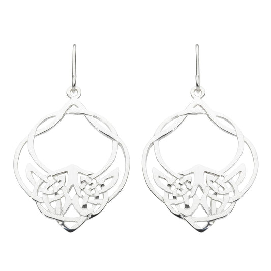 Heritage Lili Celtic Large Open Woven Sterling Silver Drop Earrings - Eagle and Pearl Jewelers