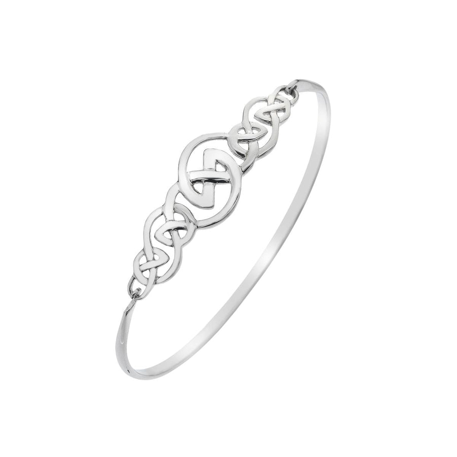 Heritage Shona Celtic Open Knotwork Sterling Silver Bangle - Eagle and Pearl Jewelers
