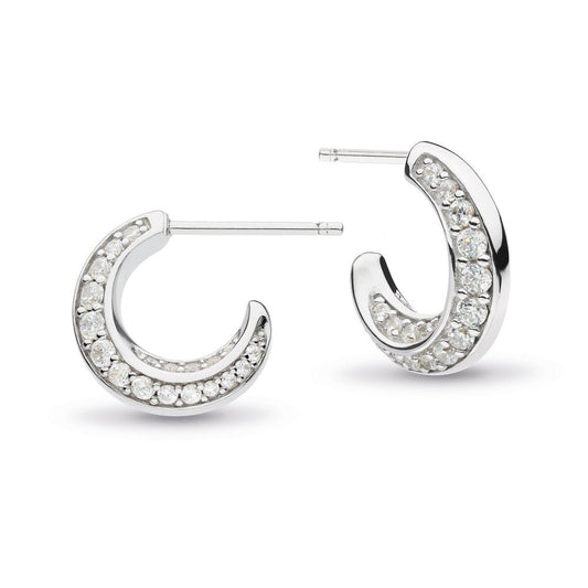 Kit Heath Bevel Cirque CZ Pave Semi-Hoop Stud Earrings - Eagle and Pearl Jewelers