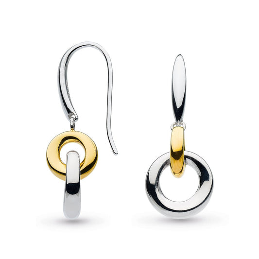 Kit Heath Bevel Cirque Link Sterling Silver and 18kt Gold Drop Earrings - Eagle and Pearl Jewelers