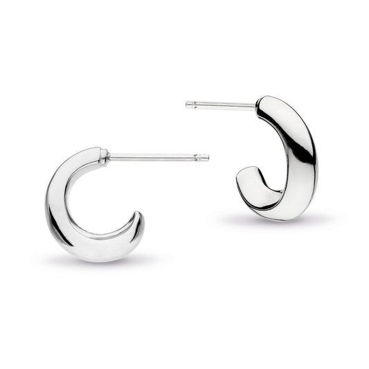 Kit Heath Bevel Cirque Sterling Silver Semi-Hoop 12mm Stud Earrings - Eagle and Pearl Jewelers