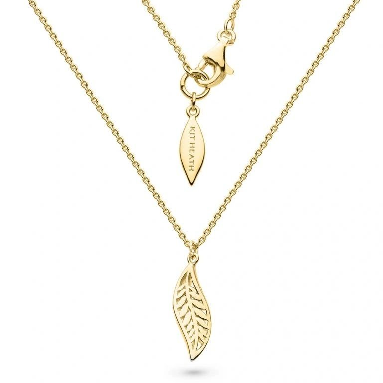 Kit Heath Blossom Eden Mini Leaf 18kt Gold Plate 17" Sterling Silver Necklace - Eagle and Pearl Jewelers