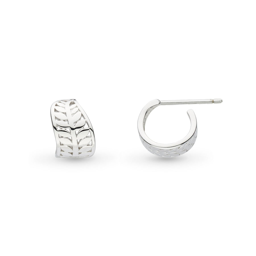 Kit Heath Blossom Eden Mini Wrapped Leaf Sterling Silver Stud Earrings - Eagle and Pearl Jewelers