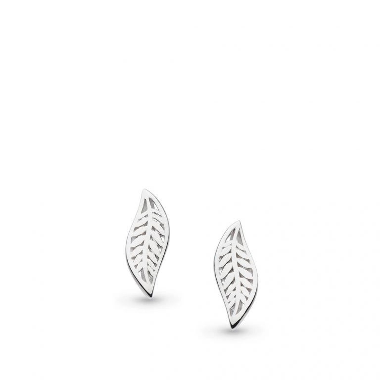Kit Heath Blossom Eden Small Leaf Sterling Silver Stud Earrings - Eagle and Pearl Jewelers
