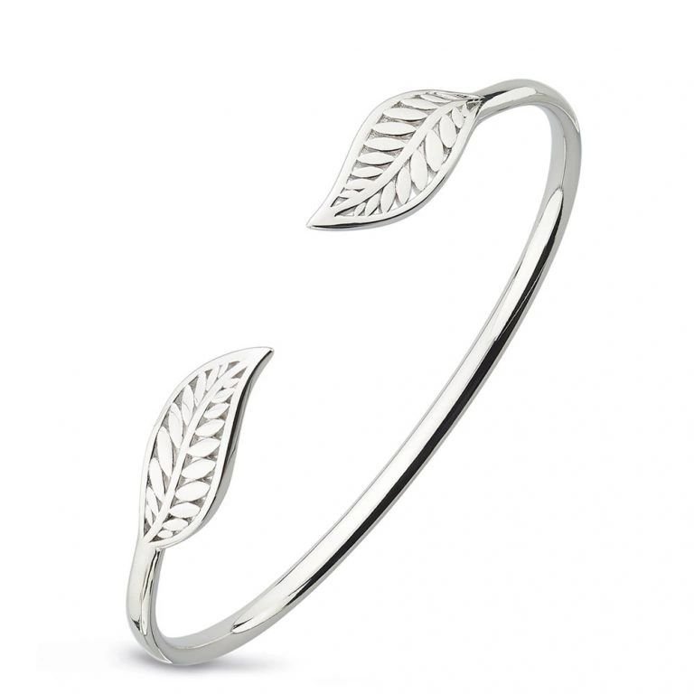 Kit Heath Blossom Eden Twin Leaf Sterling Silver Bangle - Eagle and Pearl Jewelers
