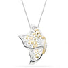 Kit Heath Blossom Flyte Butterfly White Topaz 18kt Yellow Gold Plate Sterling Silver Necklace - Eagle and Pearl Jewelers