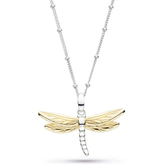 Kit Heath Blossom Flyte Dragonfly Ball Chain Sterling Silver & 18kt Gold Plate Necklace - Eagle and Pearl Jewelers