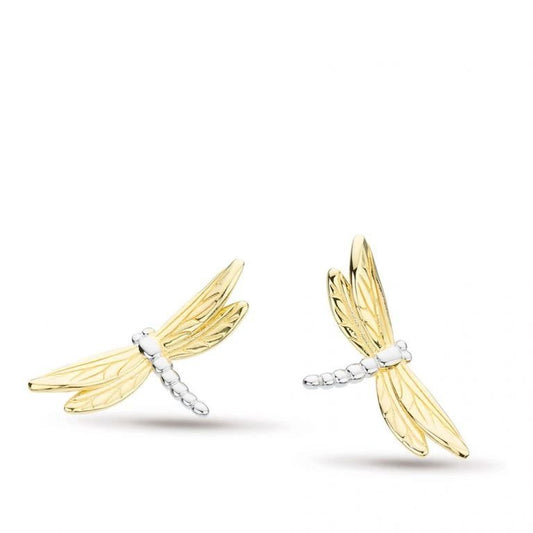 Kit Heath Blossom Flyte Dragonfly Sterling Silver & 18kt Gold Plate Stud Earrings - Eagle and Pearl Jewelers