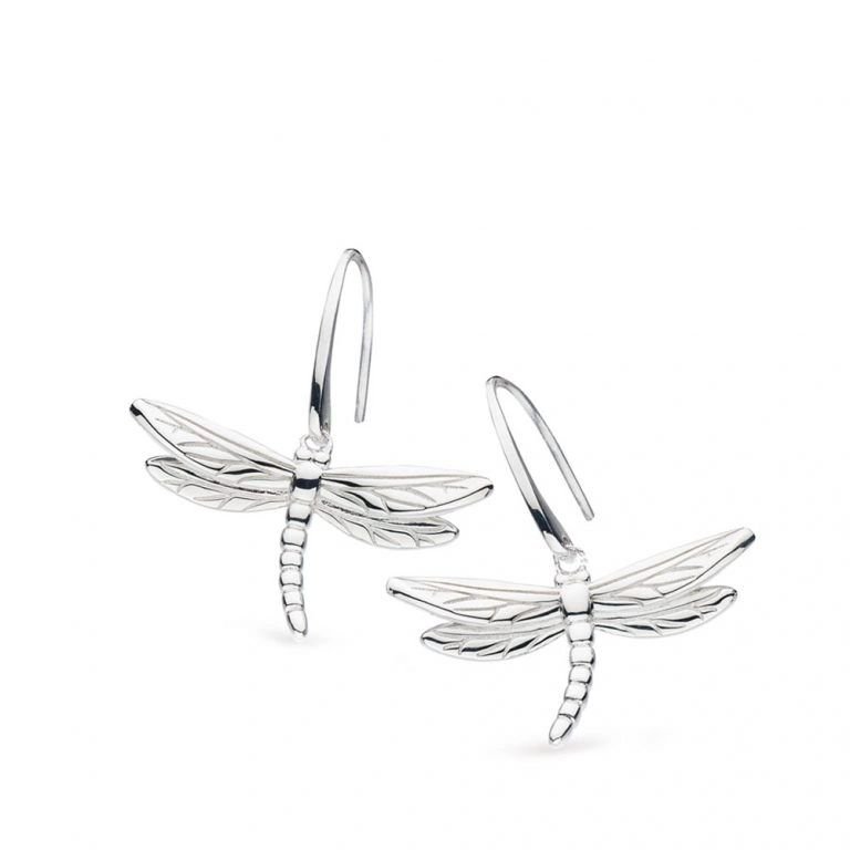 Kit Heath Blossom Flyte Dragonfly Sterling Silver Drop Earrings - Eagle and Pearl Jewelers