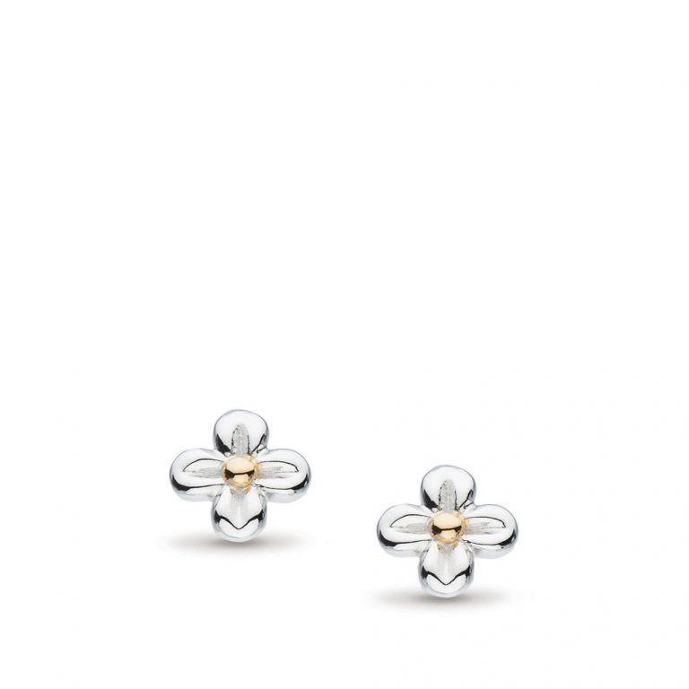 Kit Heath Blossom Flyte Honey Flower Sterling Silver and 18kt Gold Plate Stud Earrings - Eagle and Pearl Jewelers