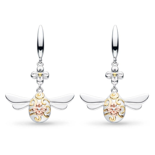 Kit Heath Blossom Flyte The Queen Bee Sterling Silver and 18kt Gold Plate Drop Earrings - Eagle and Pearl Jewelers