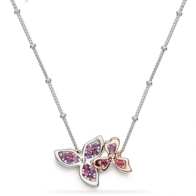 Kit Heath Blossom Petal Bloom 18kt Rose Gold Plate & Sterling Silver Ball Chain Necklet - Eagle and Pearl Jewelers