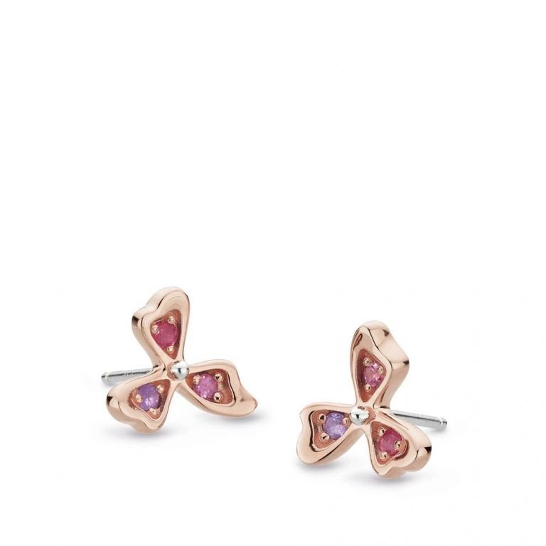 Kit Heath Blossom Petal Bloom 18kt Rose Gold Plate & Sterling Silver Stud Earrings - Eagle and Pearl Jewelers