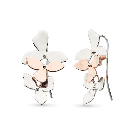 Kit Heath Blossom Petal Bloom Trio 18kt Rose Gold Plate Drop Earrings - Eagle and Pearl Jewelers