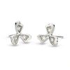 Kit Heath Blossom Petal Bloom White Topaz Sterling Silver Stud Earrings - Eagle and Pearl Jewelers