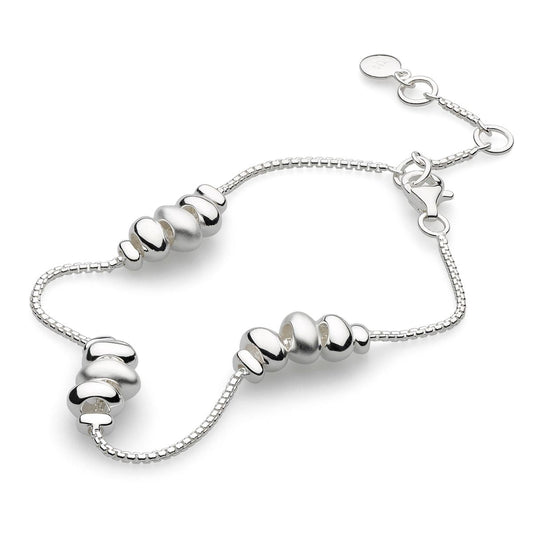 Kit Heath Coast Tumble Trio Station Sandblast Sterling Silver Bracelet - Eagle and Pearl Jewelers