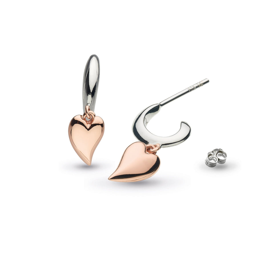 Kit Heath Desire Kiss Blush Mini Heart Hoop Drop Earrings - Eagle and Pearl Jewelers
