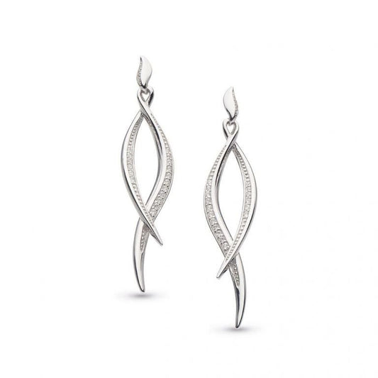 Kit Heath Entwine Twine Twist Pave Sterling Silver Drop Earrings - Eagle and Pearl Jewelers