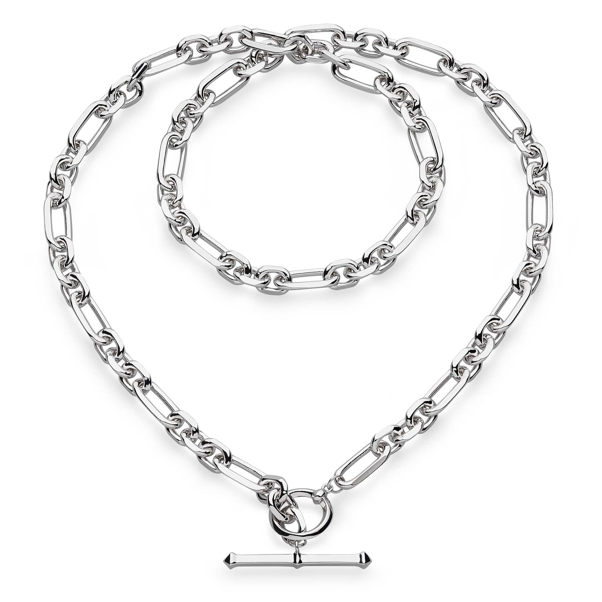Tuscany Silver Sterling T-Bar Belcher Chain Albert-Clasp Necklace | bonprix