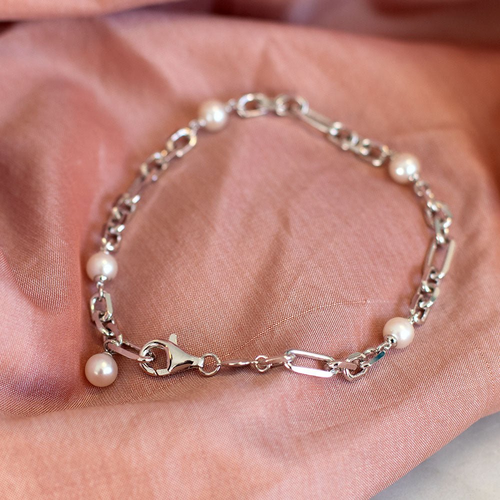 Kit Heath Revival Astoria Figaro Pearl Chain Link Bracelet - Eagle and Pearl Jewelers