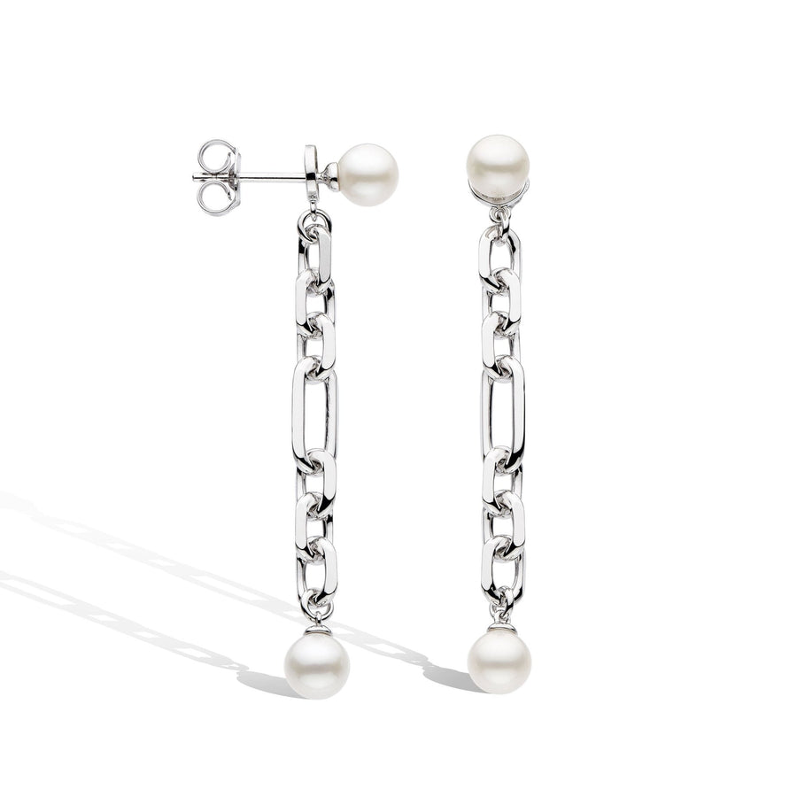 Kit Heath Revival Astoria Figaro Pearl Chain Link Drop Earrings - Eagle and Pearl Jewelers