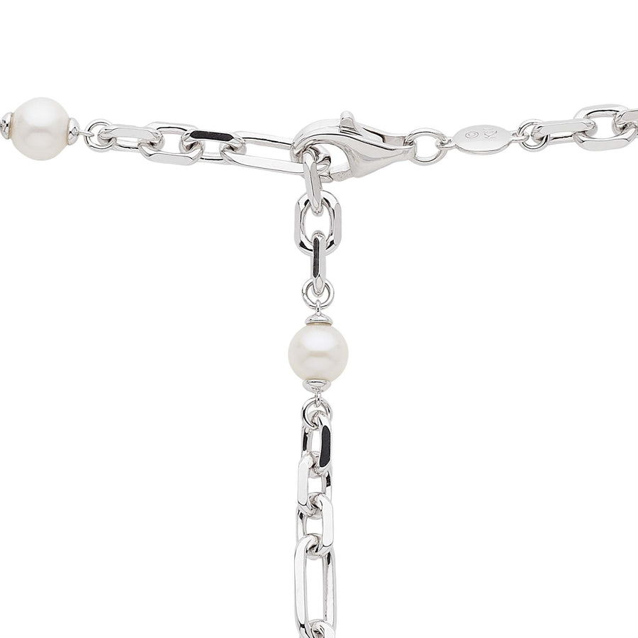 Kit Heath Revival Astoria Figaro Pearl Chain Link Multi Wear Station Necklace - Eagle and Pearl Jewelers