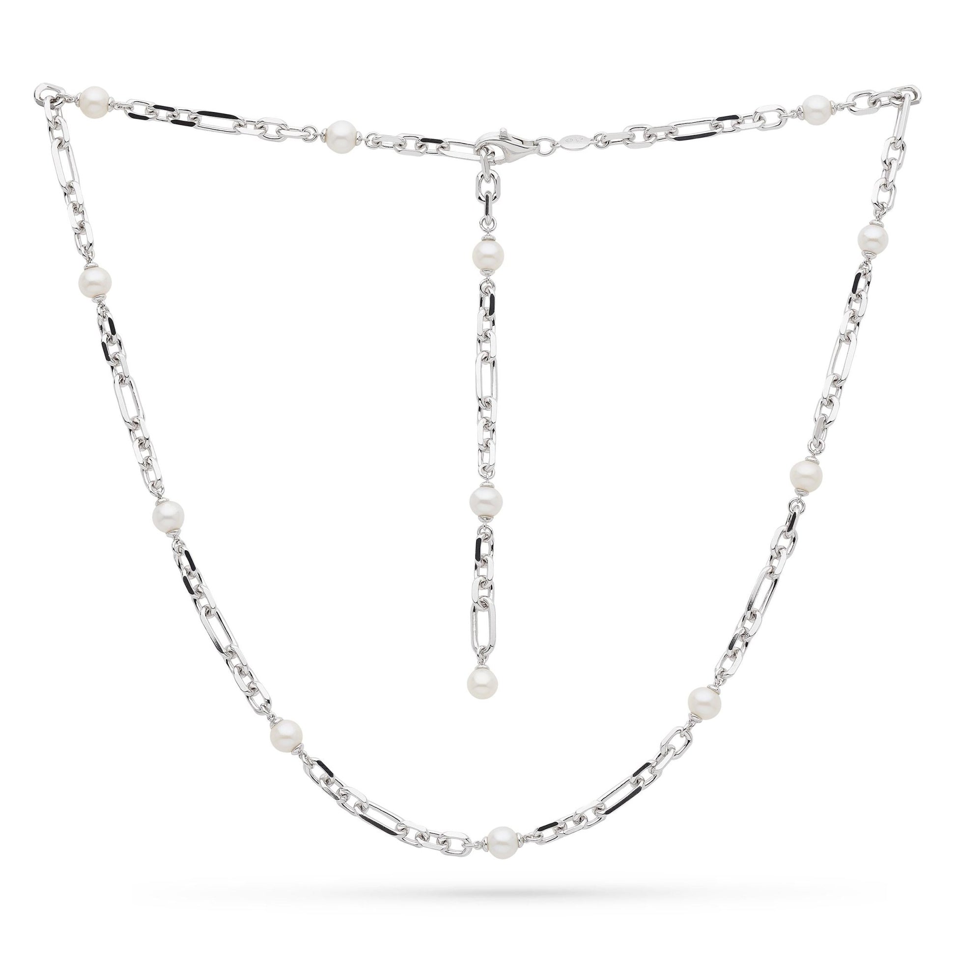 Kit Heath Revival Astoria Figaro Pearl Chain Link Multi Wear Station Necklace - Eagle and Pearl Jewelers