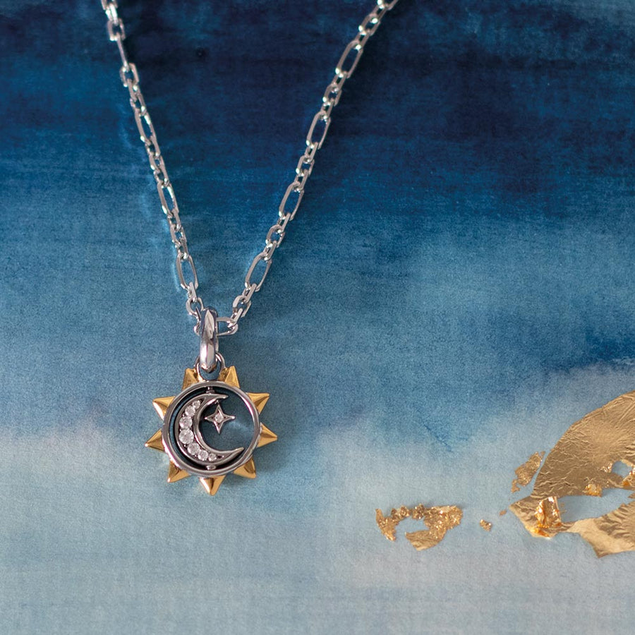Sun, Moon and Stars Crescent Moon Necklace | Shreve & Co.