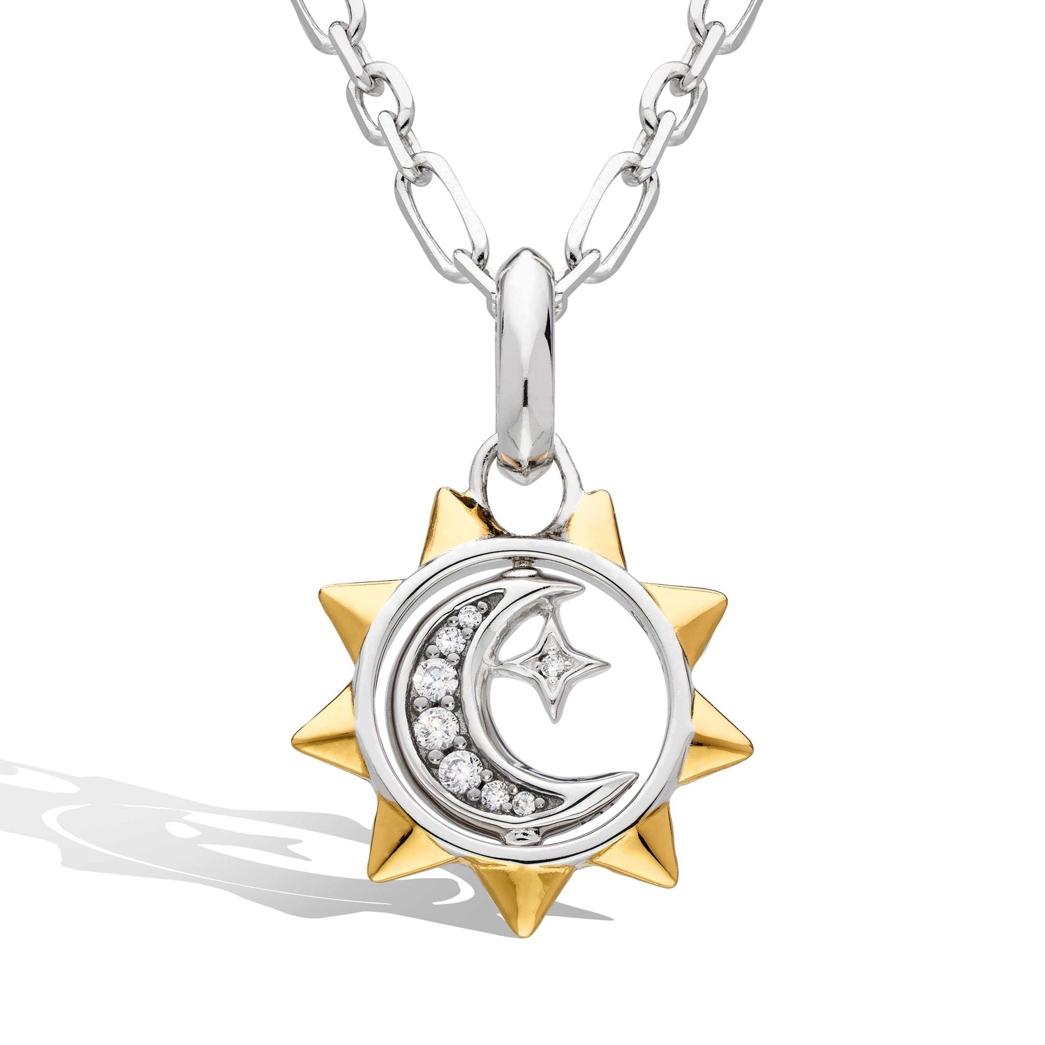 Kit Heath Céleste Sun, Moon Star Spinner Necklace Eagle and