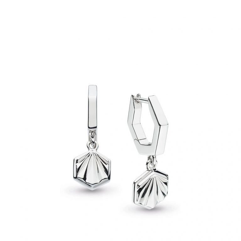 Kit Heath Revival Deco Hexagonal Hoop Drop Earrings - Eagle and Pearl Jewelers